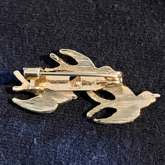 Estate Gold and Blue Bird Brooch - Picture 3 of 5